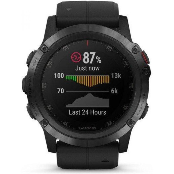 Часы GARMIN FENIX 5s Plus Sapphire черные с черным ремешком 010-01987-03