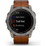 Часы GARMIN FENIX 7X SAPPHIRE SOLAR TITANIUM WITH A CHESTNUT LEATHER STRAP 11166